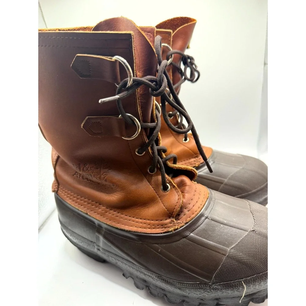 Vintage Field‎ & Stream Arctic Pacs Mens 6 Brown Leather Ankle Lace Up Duck Boot